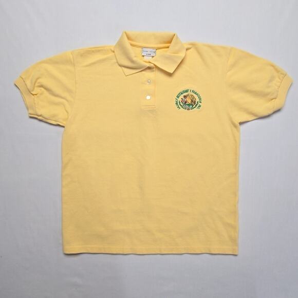 Vintage Mexican Restaurant & Bakery Polo Medium Embroidered Logo Yellow Shirt - Picture 1 of 10